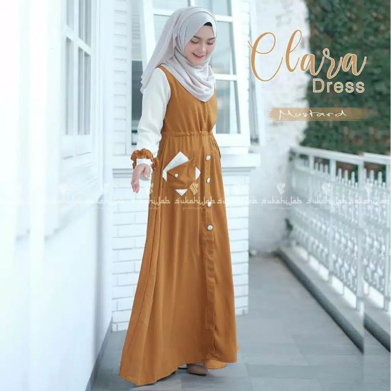 GAMIS REMAJA CLARA Dress Muslim Wanita Gamis Casual Terbaru