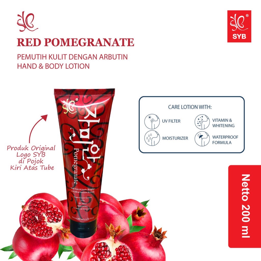 Syb Sparkling Whitening Pomegranate | Hand Body Lotion 200 ml