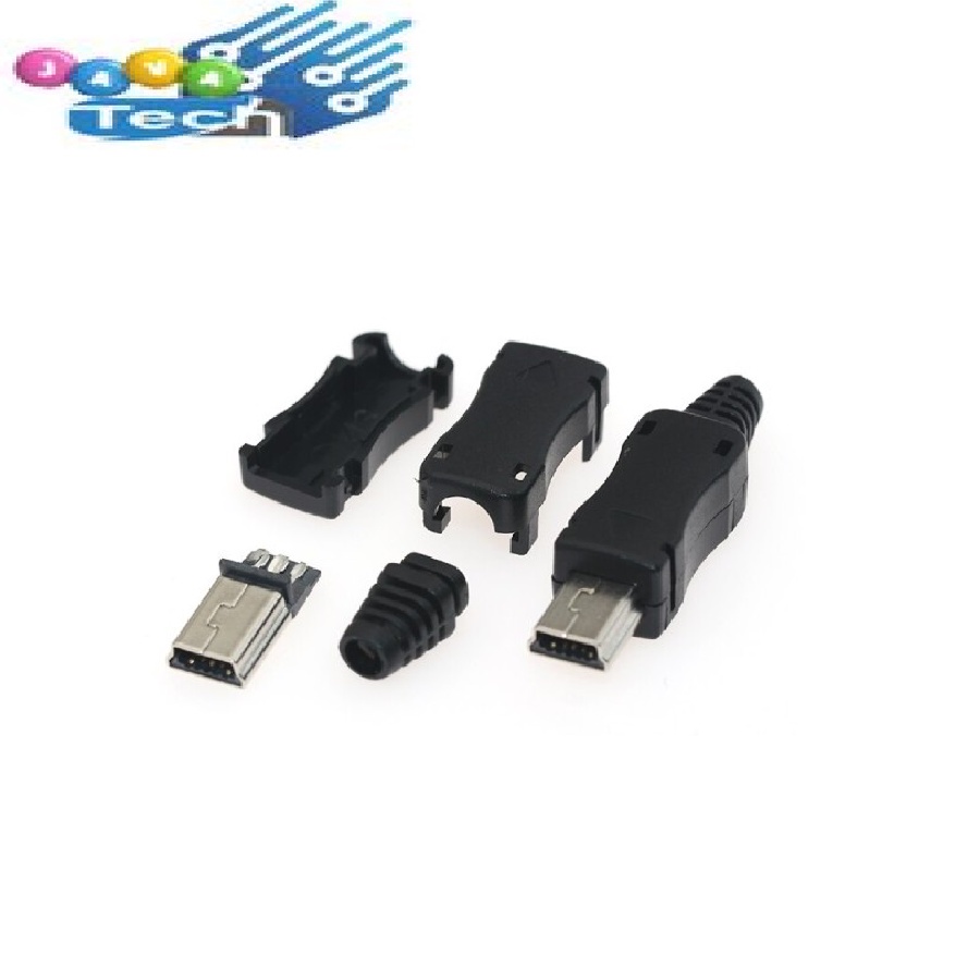 Kepala Konektor Mini USB Male dengan Cover Plastik