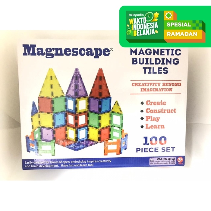 Magnetic Tiles / Magnetic Building Tiles / Magnet / Magnescape - 100pc