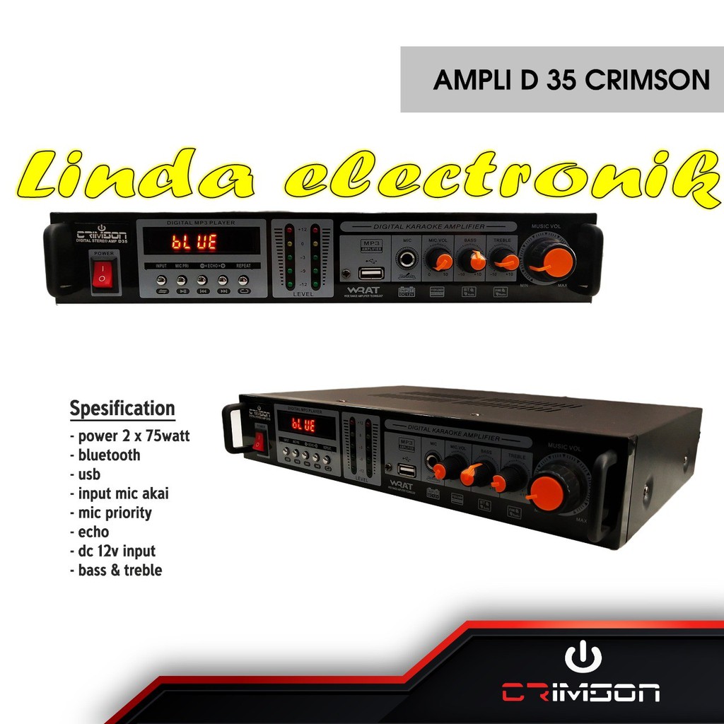 Amplifier Crimson D35 Usb sd Bluetooth dan radio FM ORIGINAL