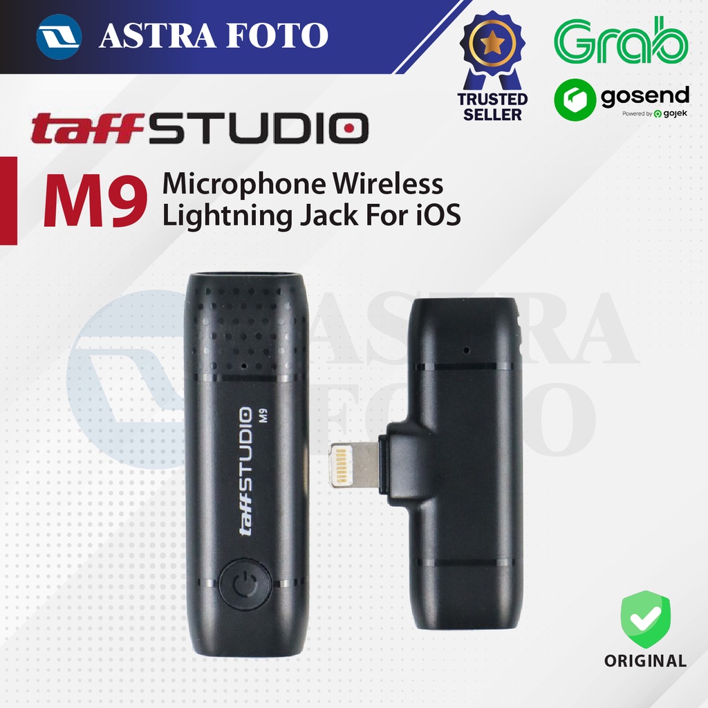 Microphone Wireless Lightning Jack For iOS Smartphone - Mic M9 - Black