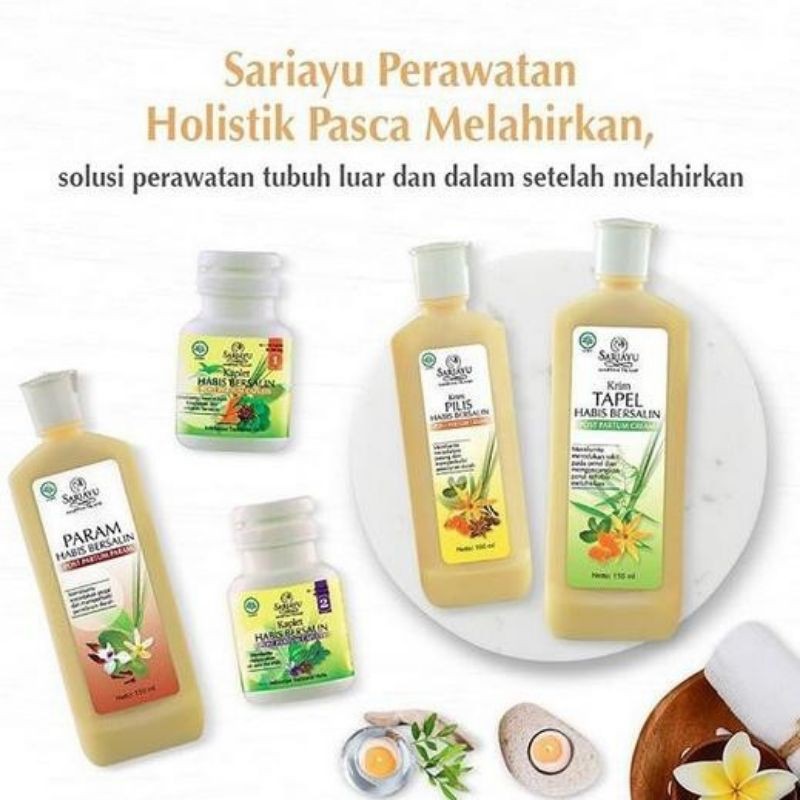 SARIAYU PAKET BERSALIN ISI 3 PCS (TAPEL,PARAM,PILIS) NEW PACKAGING