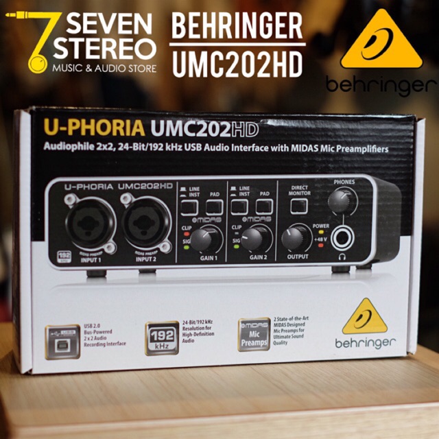 Behringer UMC202HD Soundcard for Recording with MIDAS Preamp