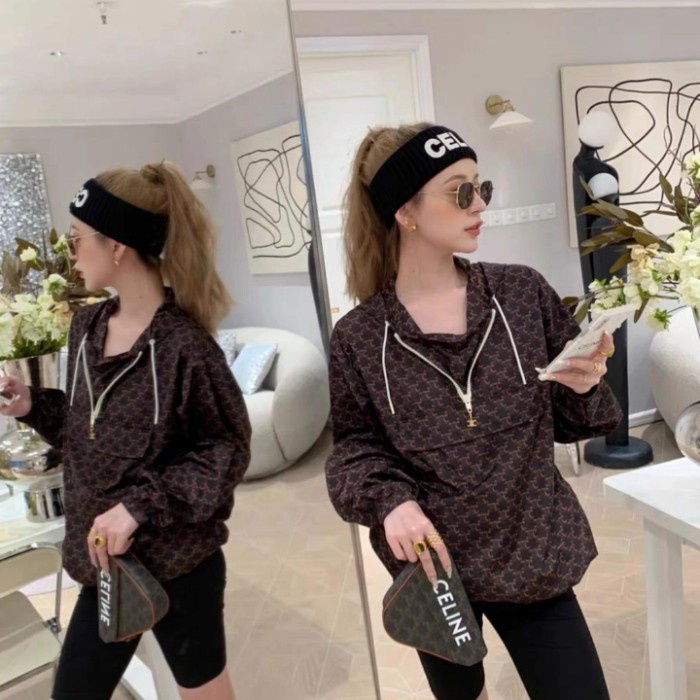 Jaket Hoodie Wanita Import Ready Stock / Jaket Hoodie Celine* Mirror - All Size Diskon