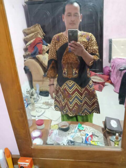 Murah Batik Tunic Motif Wayang Atasan Baju Wanita Seragam Pekalongan Alkhalis