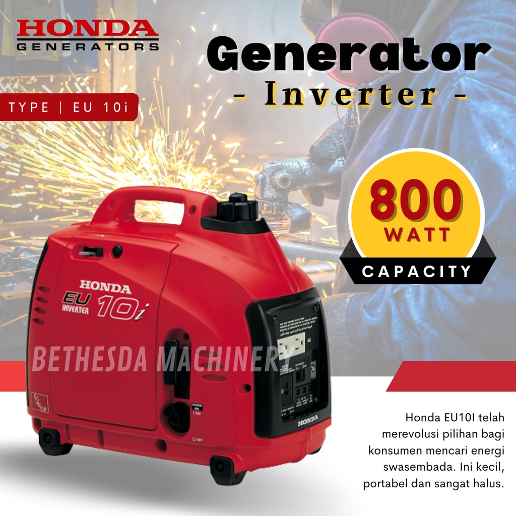 Genset Silent Inverter Honda EU10i - Gasoline Generator 800 watt