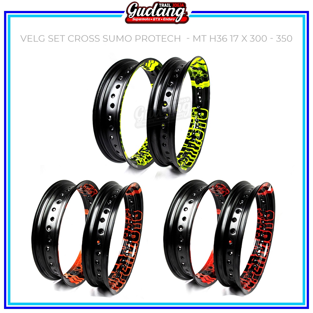 Velg Set Depan Belakang SUMO MT PROTECH Supermoto Enduro Ring 17 x 300 350 Atau 18 x 215 21 x 215 KL