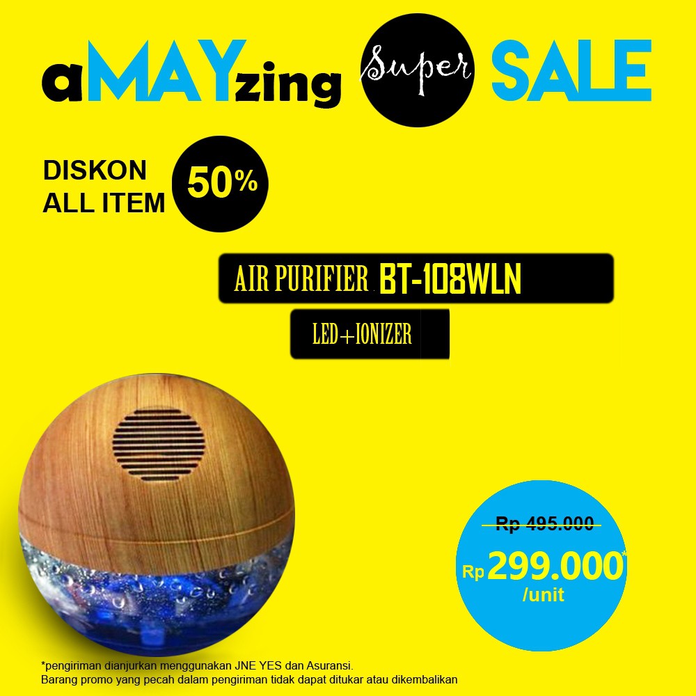 Gratis 2 botol Koolair 30ml dan discount 45% Air Purifier Motif Kayu