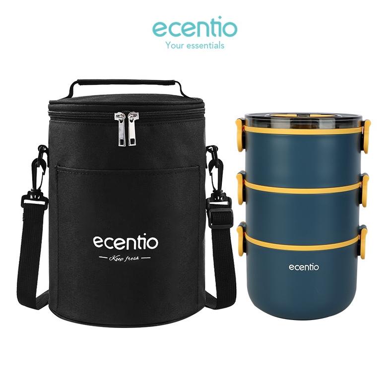 ECENTIO KOTAK MAKAN SET/LUNCH BOX TAS SET/RANTANG SUSUN 2/3 LAPISAN TEMPAT BEKAL MAKAN TERMURAHH...,