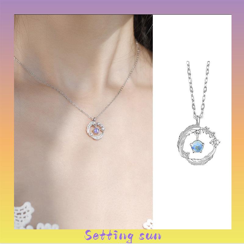 Kalung Bulu Wanita Tulang Selangka Liontin Cahaya Mewah Trendi Sederhana Rasa Desain Niche - SO TN