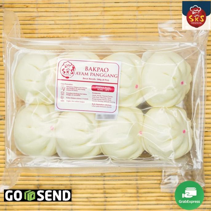 

MAKANAN BEKU / DIMSUM BAKPAO AYAM PANGGANG SKS FROZEN - ISI 8PCS NON COD