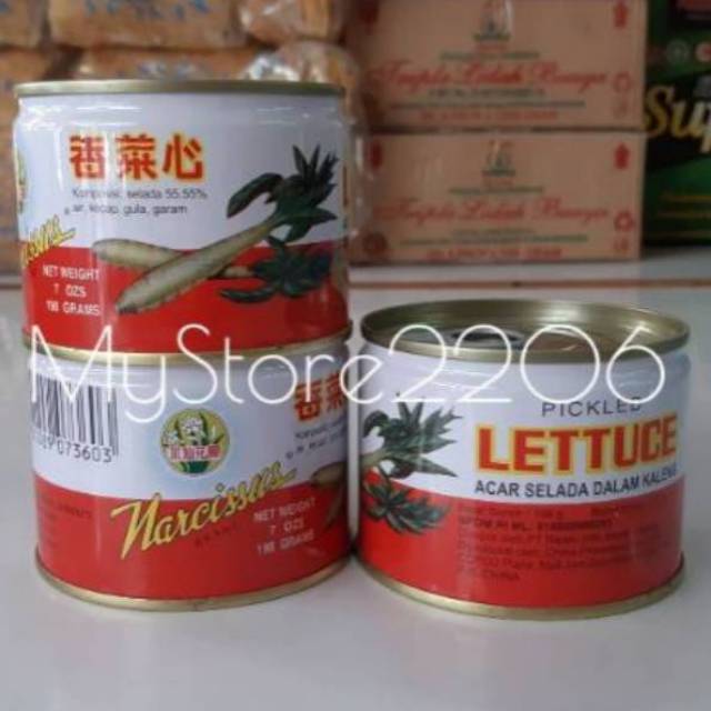 Caisim Kaleng Narcissus Brand / Suisian / Sui Sian / Pickled Lettuce / Acar Selada dalam kaleng