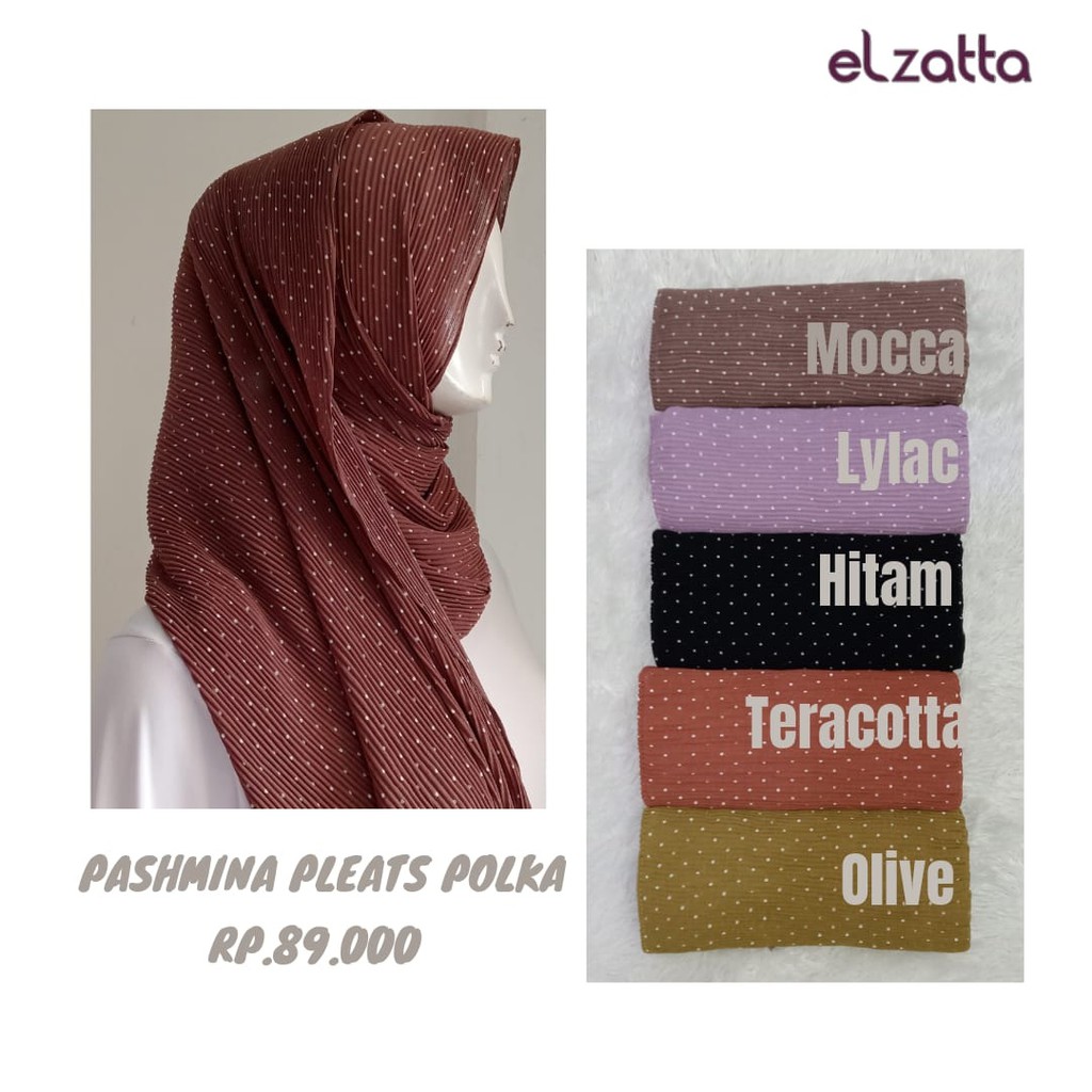 Pashmina Elzatta Plisket Motif Polkadot