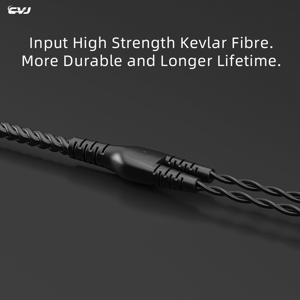 CVJ V2 4 strands of oxygen-free copper Cable 56cores OFC wire 0.75mm 0.78mm with 3.5mm jack upgrade cable with Microphone for KZ TRN Moondrop IEM TFZ