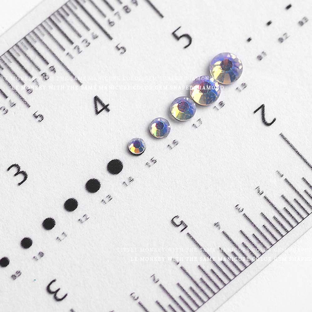 AUGUSTINA Agustina Penggaris Nail Art Portable Ultra-Tipis Tekan Pada Kuku PVC Manicure Alat Ukur Kuku Rhinestones Measuring Ruler
