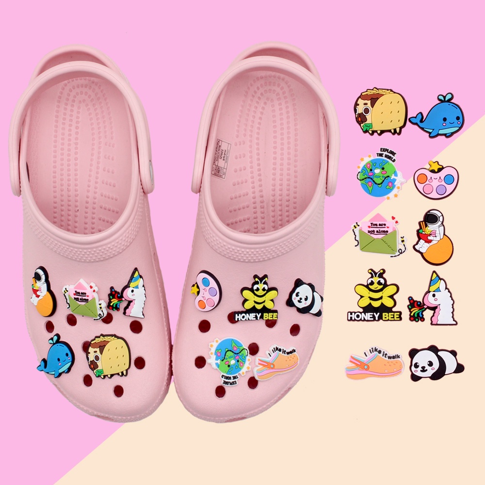 ️Kartun panda unicorn Sandal Jibbitz shoe charms Bahan DIY untuk decorate sepatu accessories imut Crocs Pin aksesoris sepatu