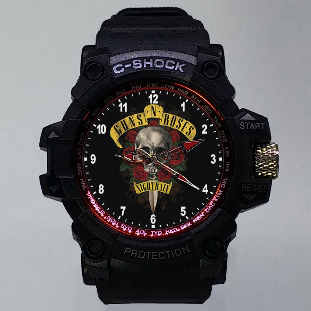 (ISTIMEWA BOSSQUE) JAM TANGAN GUNS N' ROSES LIST MERAH - EXCLUSIVE 6