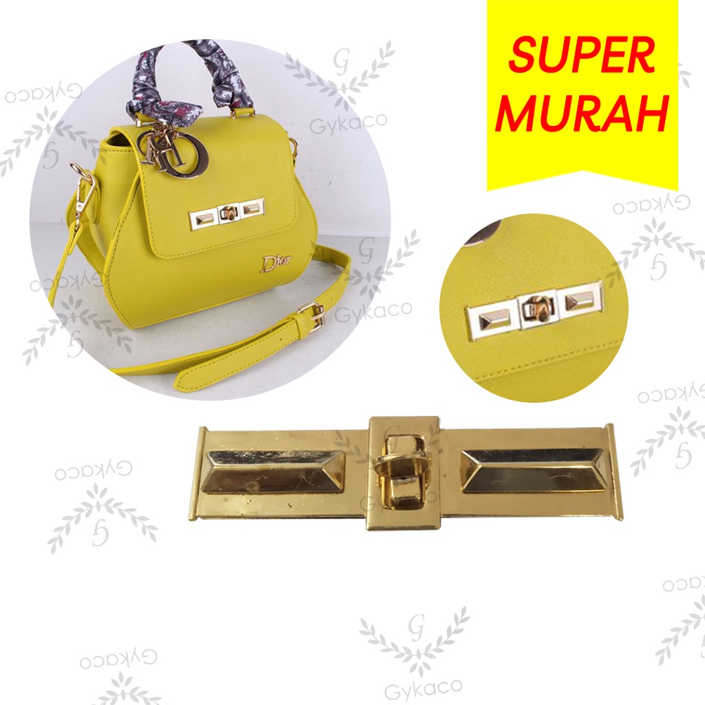 Variasi V069 Plat Pita Kunci Putar Bungkus Bahan - Aksesoris Tas &amp; Dompet Wanita Fashion (IMPORT)