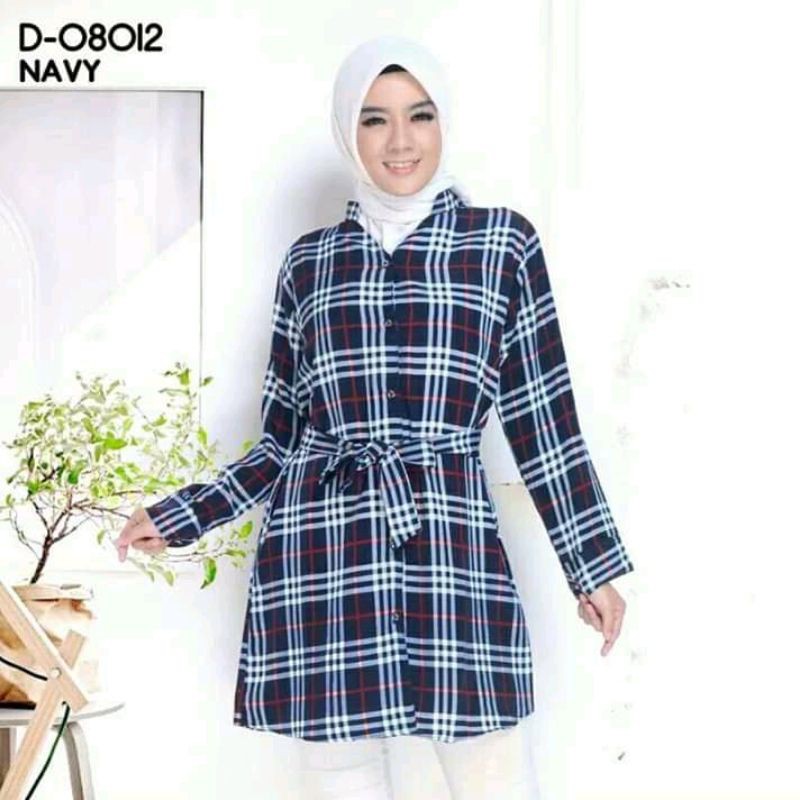 Tunik aline/ Tunik Kotak Burberry/ Atasan Wanita Kekinian