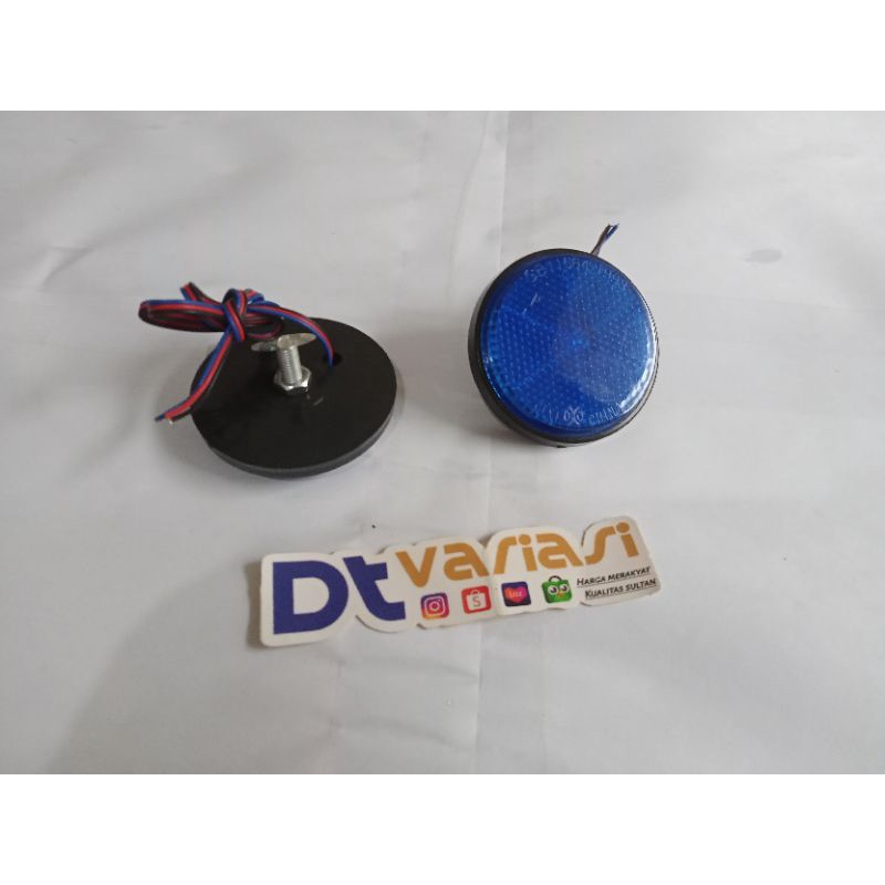 MATA KUCING VARIASI BIRU BULAT MATA KUCING VARIASI UNIVERSAL BISA DI PASANG DI MOTOR MOBIL