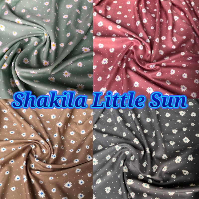 Kain Shakila Motif Polkadot Daun in the moon Bunga Little Sun  harga setengah meter