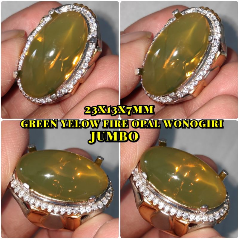JUMBO GREEN YELOW FIRE OPAL WONOGIRI NATURAL