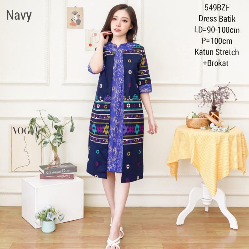 DRESS BATIK SHANGHAI CHEONGSAM MODERN TERUSAN WANITA BAJU KERJA KANTOR CEWEK 549 MURAH