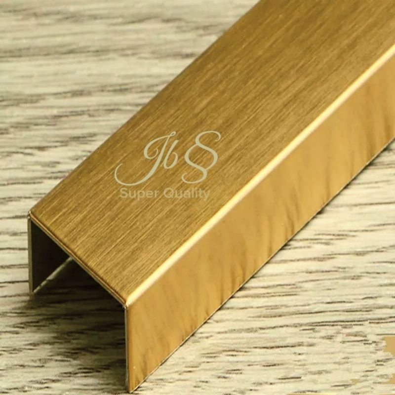 LIST U 10×10×10X3.050MM T. 0.8MM HAIRLINE GOLD STAINLESS SS 201