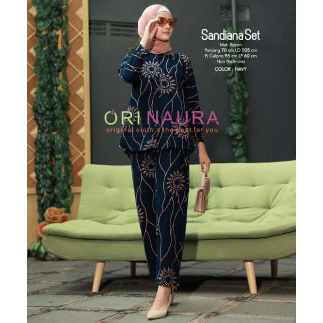 ONE SET 2in1 SANDIANA (ATASAN  + CELANA ) / PIYAMA RAYON / PJAMAS TIE DYE / SETELAN WANITA KEKINIAN