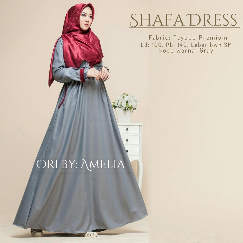 SHAFA DRESS / ORI AMELIA / TOYOBO PREMIUM/ LD 100 PB 140/ L 2M / GREY