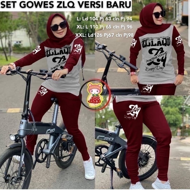 FEODORA/PROMO /SETELAN GOWES ZLQ /VERSI BARU /SETELELAN PAKAIAN OLAH RAGA/ ukuran L-XL-XXL