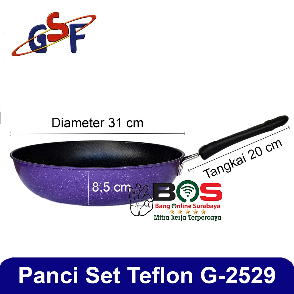 Panci Set 8pcs Wajan Set Teflon Anti Lengket GSF 2629 GSF-2629 + Utensile