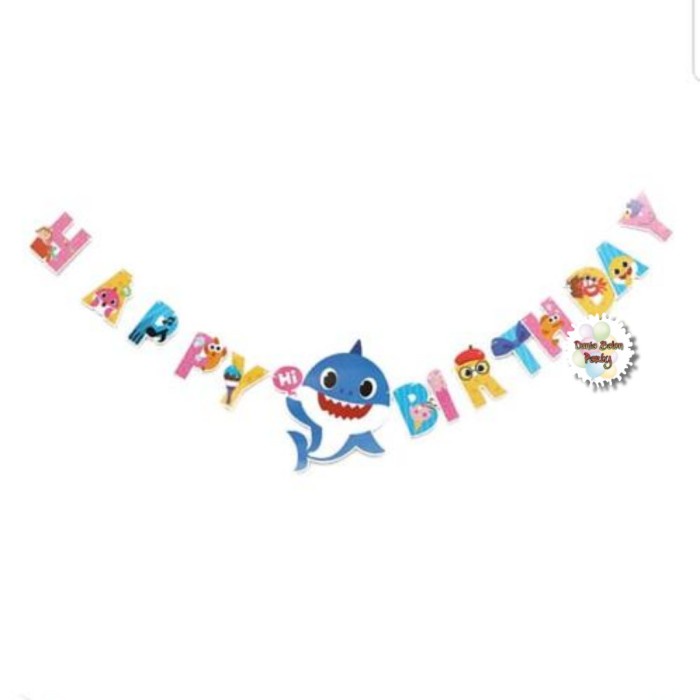 Banner Baby Shark / Bunting Flag Baby Shark Small Size