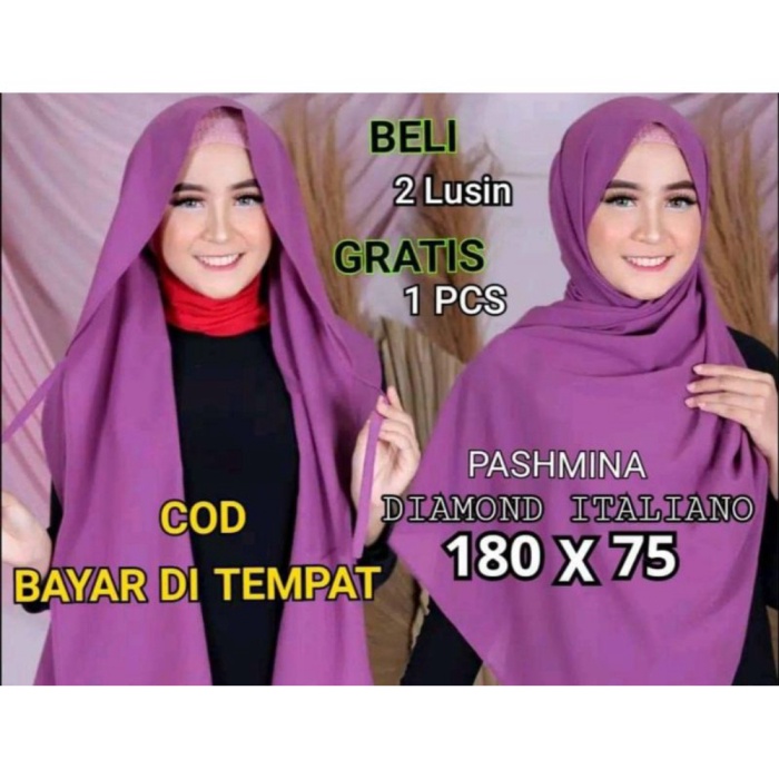 Jilbab Pashmina Instan Tali 180x75 Terlaris Pasmina Tali Instan Promo