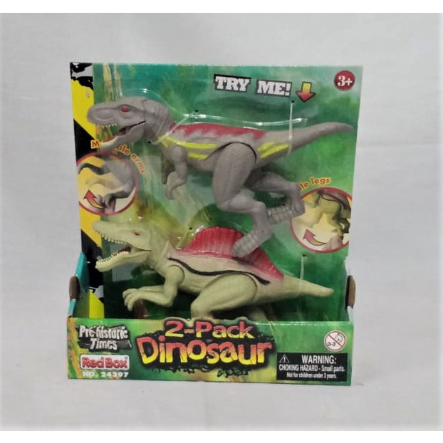 Red Box Toys Pre-Historic Times 2 Pack of Dinosaur 24397 T-Rex Spinosaurus RedBox Dinosaurus Mainan 
