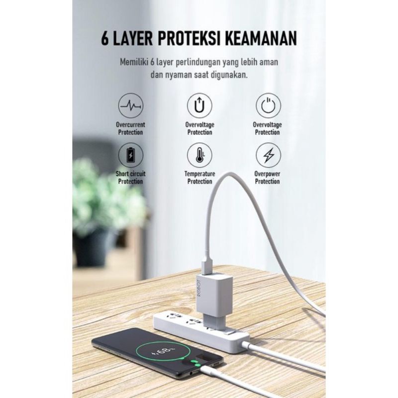 Charger Robot RT-F1 Quick Charger 3A 18W (Tanpa Kabel)