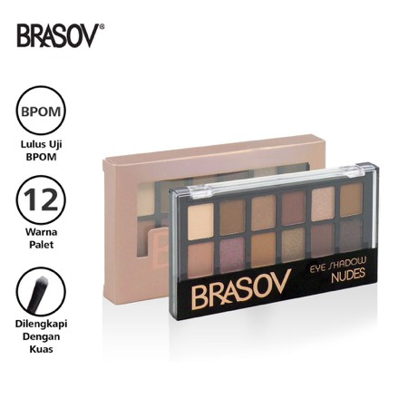 BRASOV Eyeshadow Palette 12 Color | Mix Nude BPOM