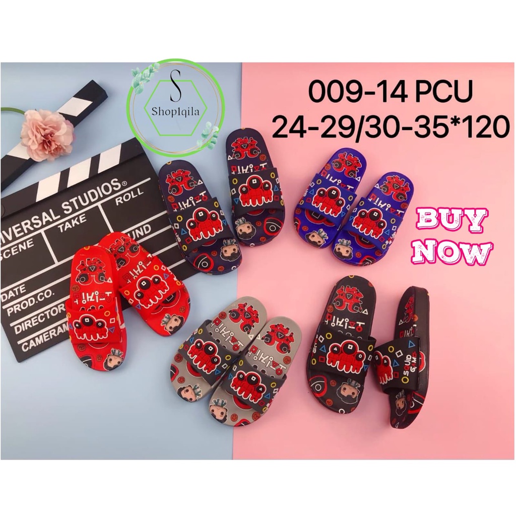 Sandal Selop Jelly Squid Game Anak laki-laki 009-14 (24-35) /sandal Trendy kids /sandal slop anak-anak/sandal import