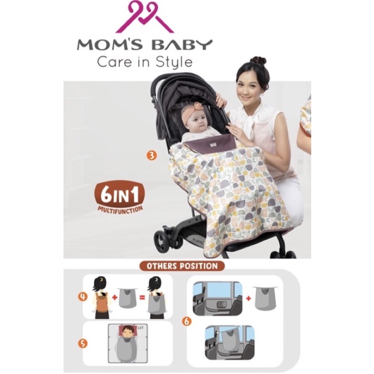 MOMS BABY On The Go Baby Blanket/ Selimut 6in1 Wilona/ Aurora/ Cloudy Series 6in1