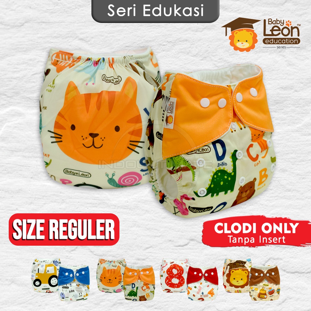 CLODI ONLY (Tanpa Insert) BABY LEON Clodi REGULER Seri Edukasi Baby Popok Kain Bayi CB-733 Cloth diaper Popok Kain Cuci Ulang Bayi Celana Popok Cloth Diapers