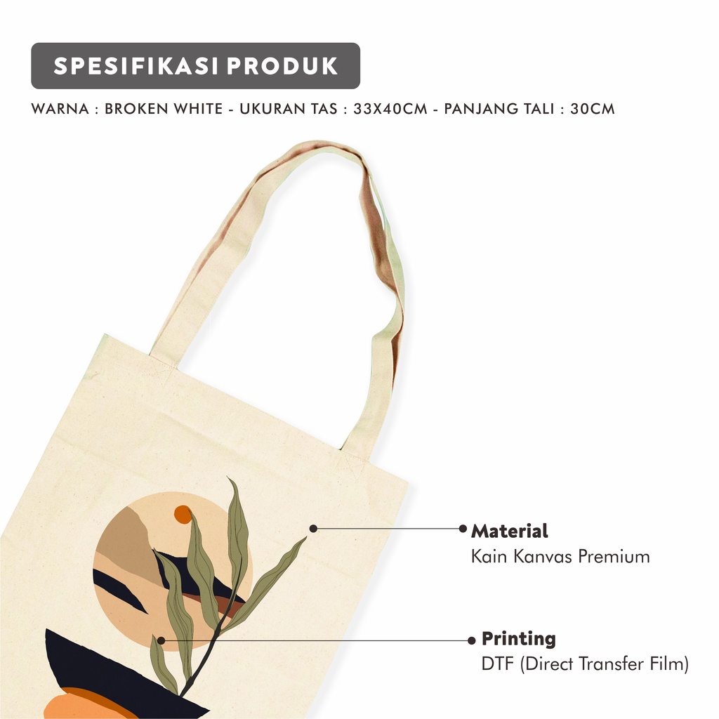 Sevine Totebag Kanvas Tas Wanita Fashion Tote Bag Laptop Motif Nordic - KNP3