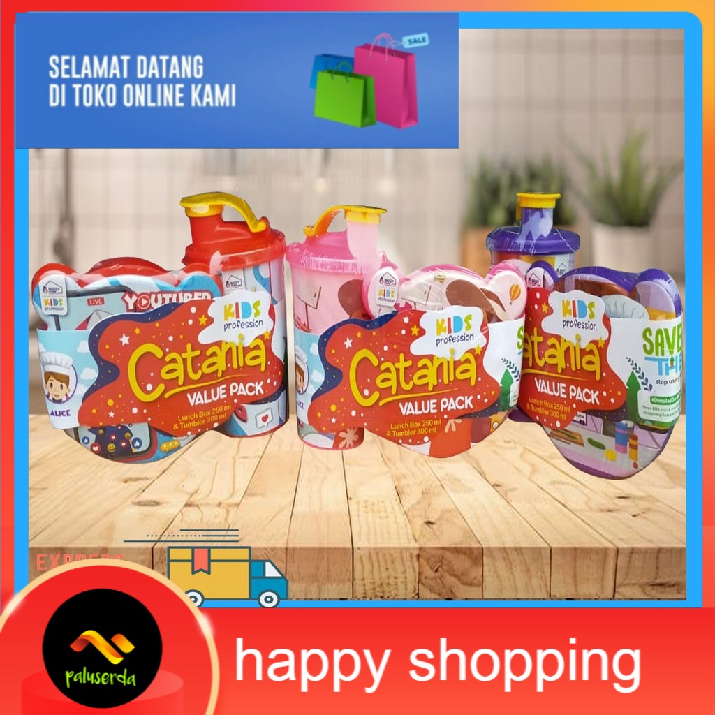 Tempat Makan Anak Biggy Catania / Lunch Box Catania Set Botol Minum
