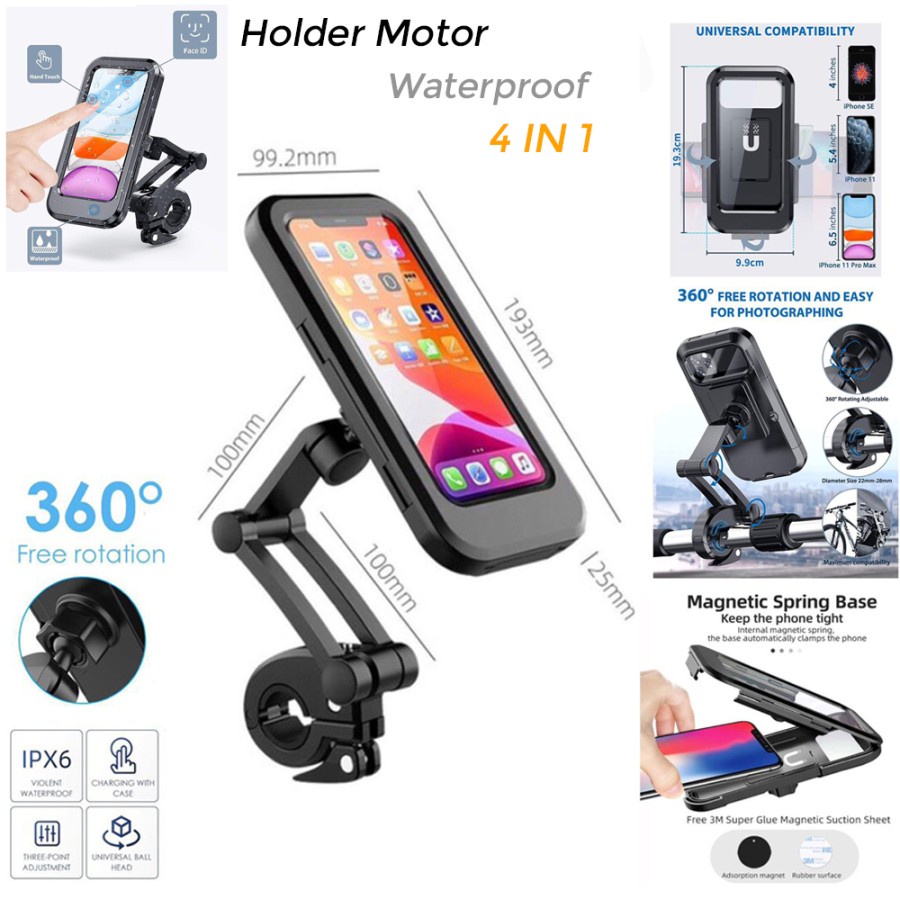 Holder Bracket Motor Sepeda Motorcycle Phone Holder Waterproof