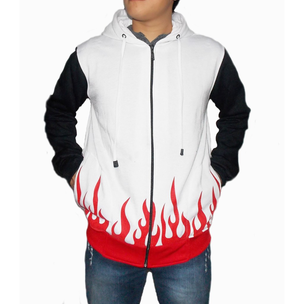 Jaket Yondaime Hokage Putih - Jaket Naruto Yondaime Hokage Putih - Sweater Hoodie Pria - Jaket Anak