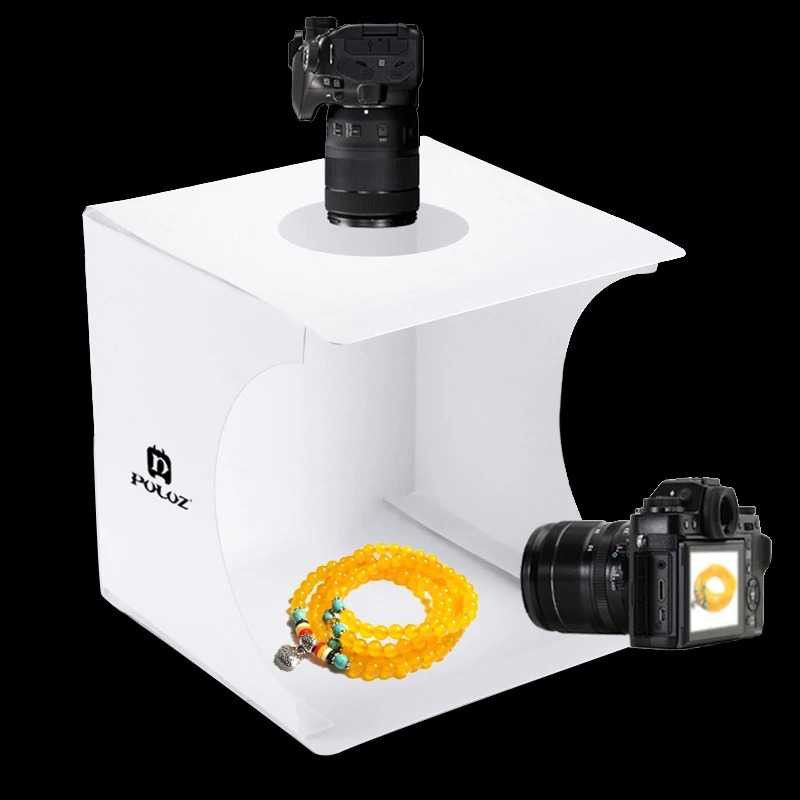 Photo Studio Mini Soft Box Ring Light with 6 Backdrop Perlengkapan Fotografi Lightbox Desain Simple Portable Berkualitas