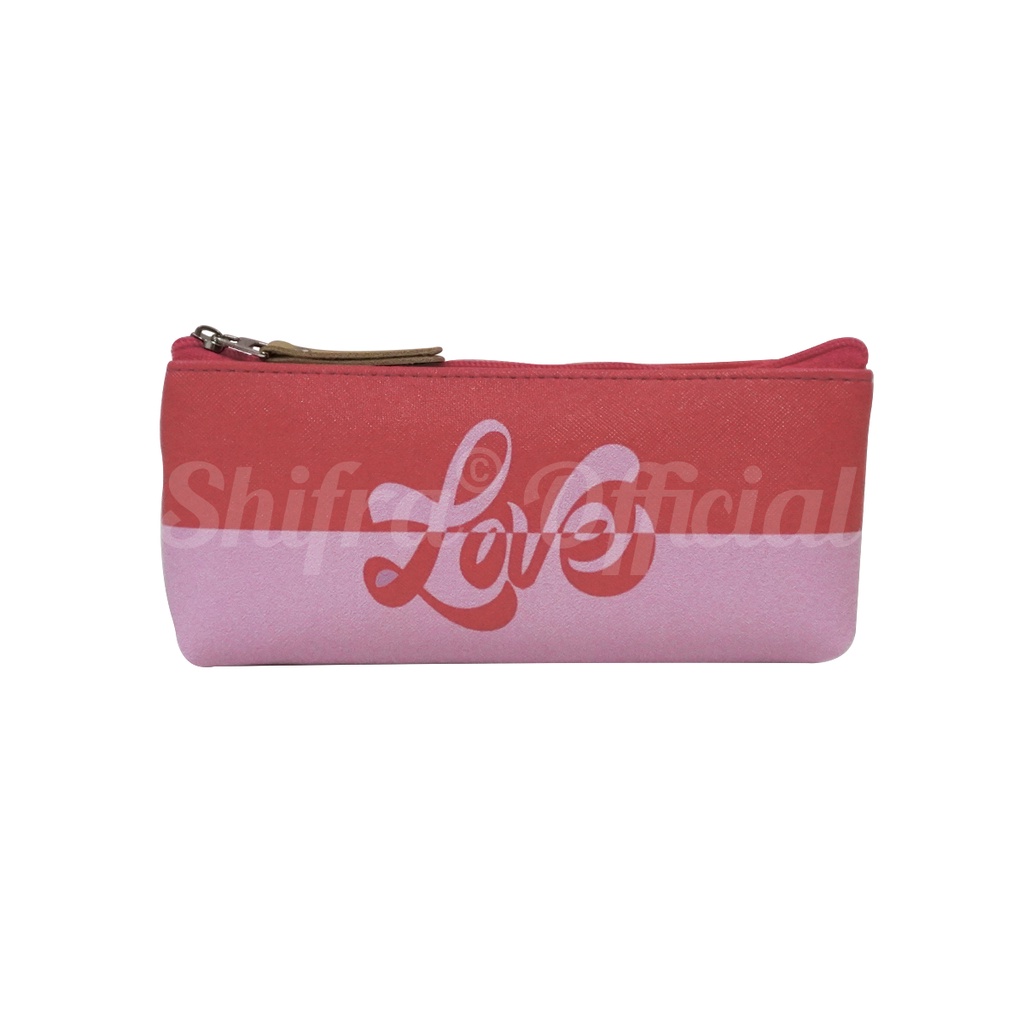 Shifra Tempat Pensil Pen Case Typo Tulisan Love Friends Smile Girl