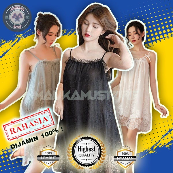 Set setelan baju pakaian dress gaun tidur haram tank top tangtop piyama kimono G String gstring CD b