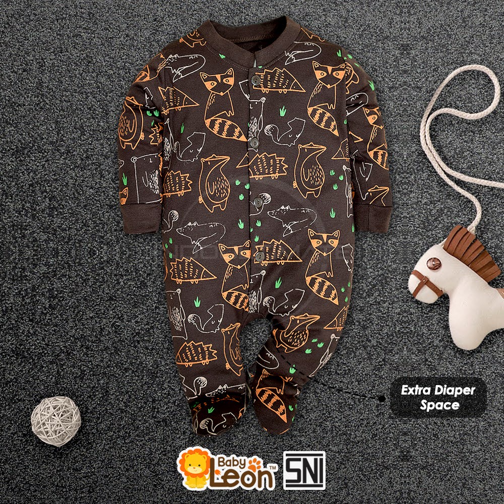 1Pcs Jumsuit Bayi Kaki Tutup Lengan Panjang BABY LEON Jumper Bayi Newborn BC-072 Sleepsuit Bayi SM-905 GY-052