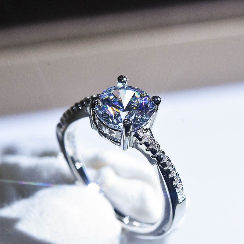 Cincin Model Terbuka Lapis Berlian Simpel Kreatif Pt950